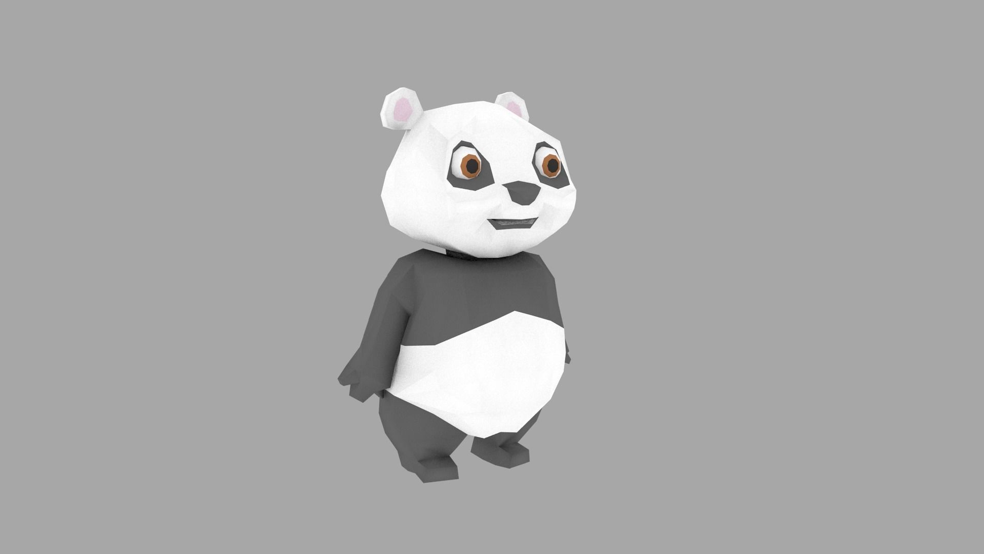 panda made in blender Low-poly 3D model_2