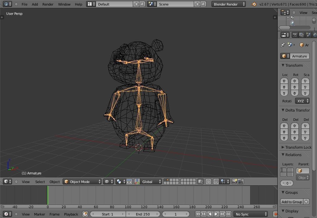 panda made in blender Low-poly 3D model_5