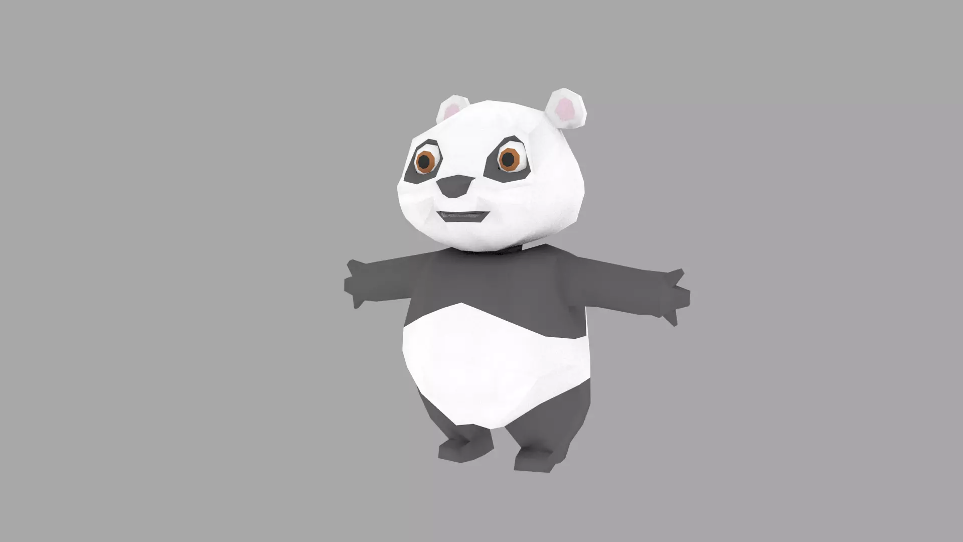 panda made in blender Low-poly 3D model_0