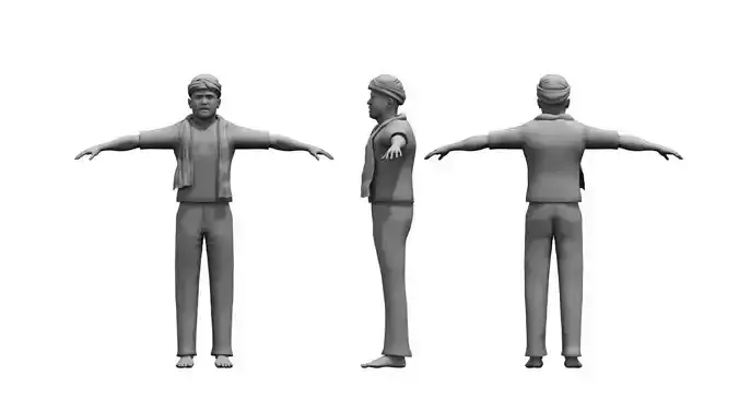 old man farmer 3d model