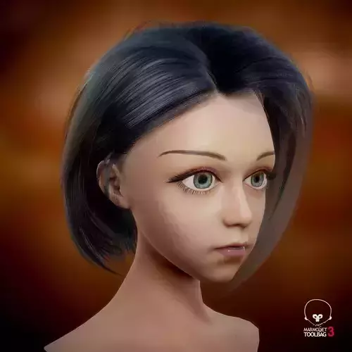 Woman hair Low-poly 3D model
