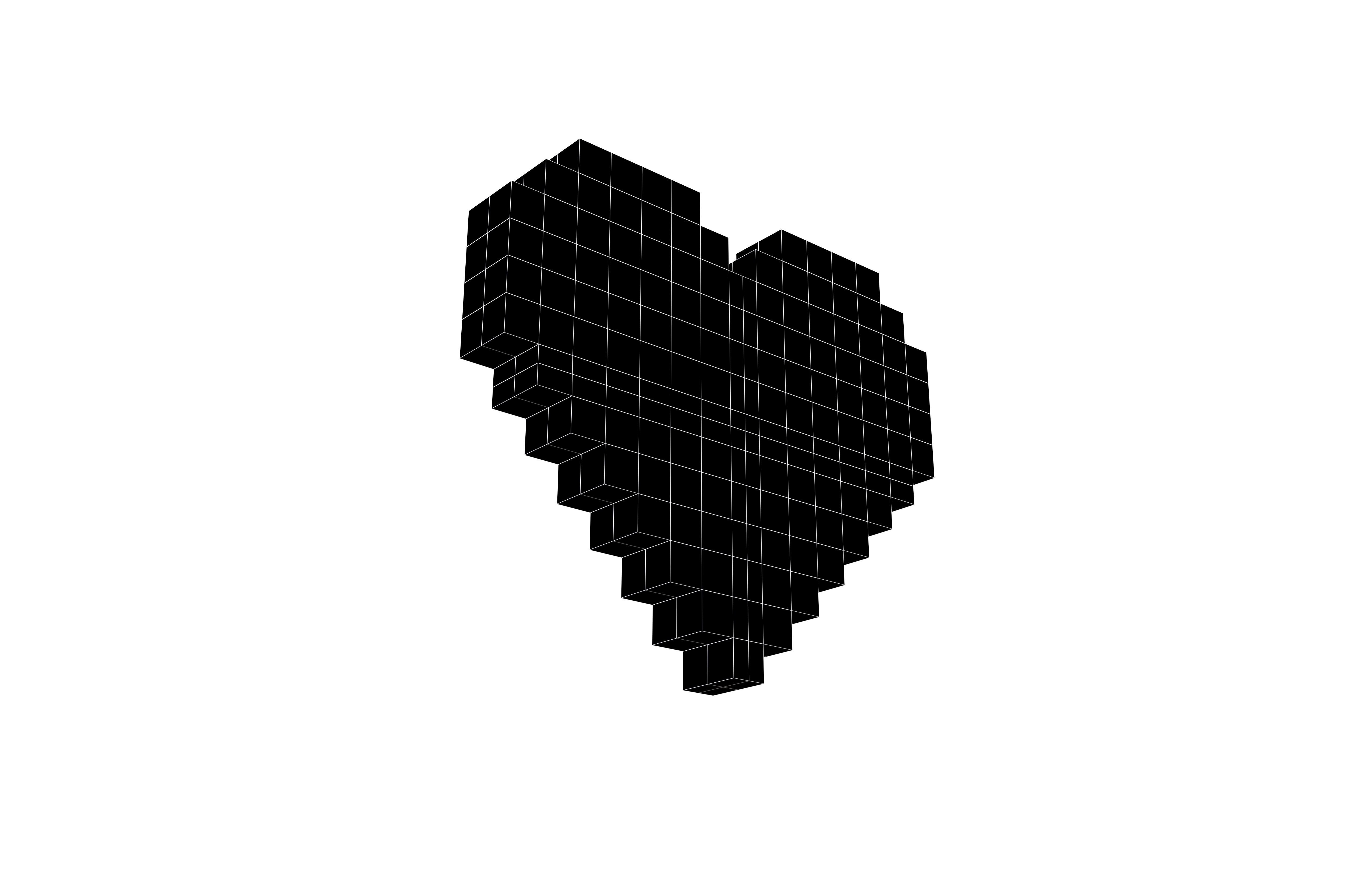 Pixel Heart v1 001 Low-poly 3D model_8