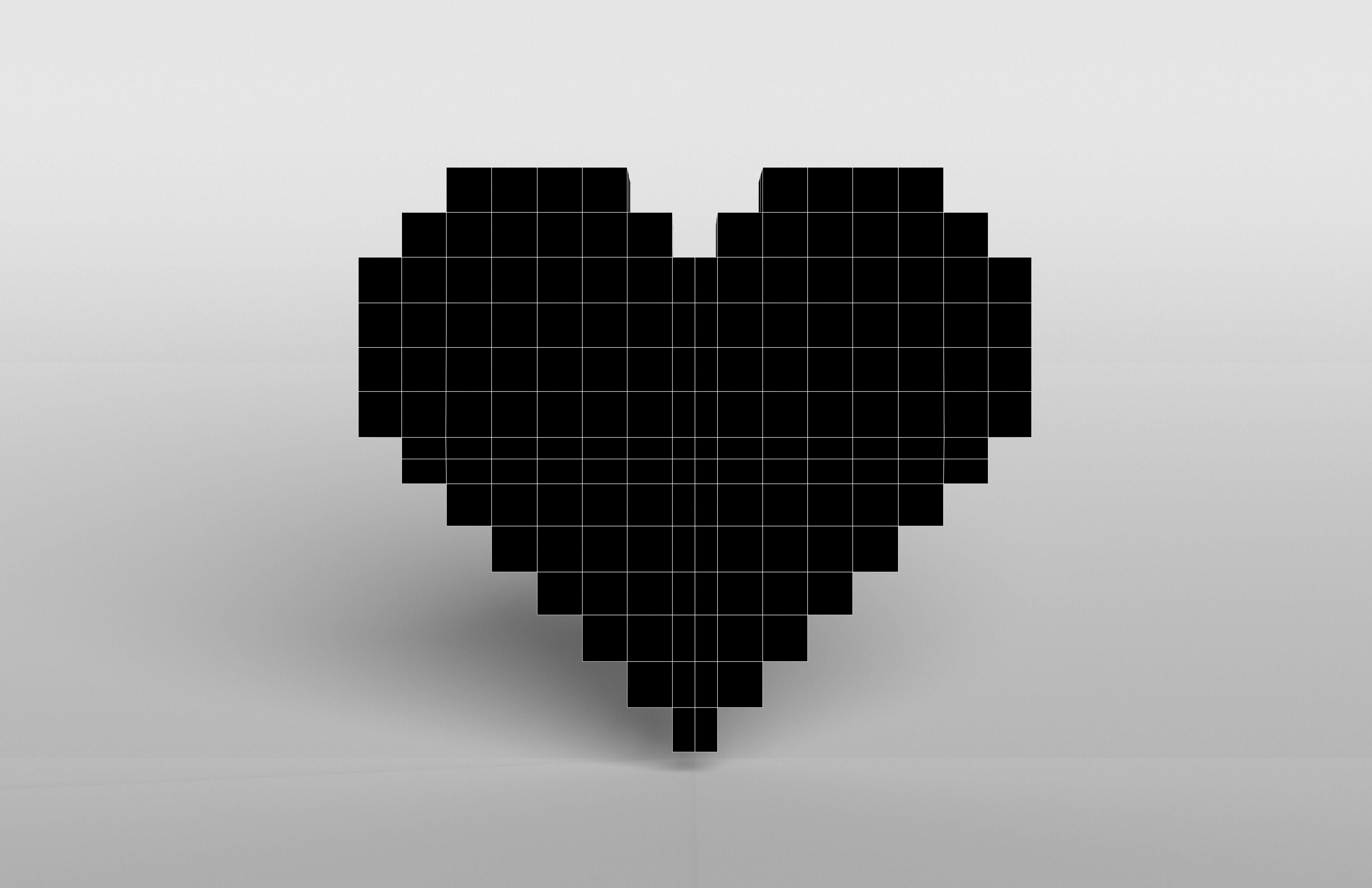 Pixel Heart v1 001 Low-poly 3D model_7