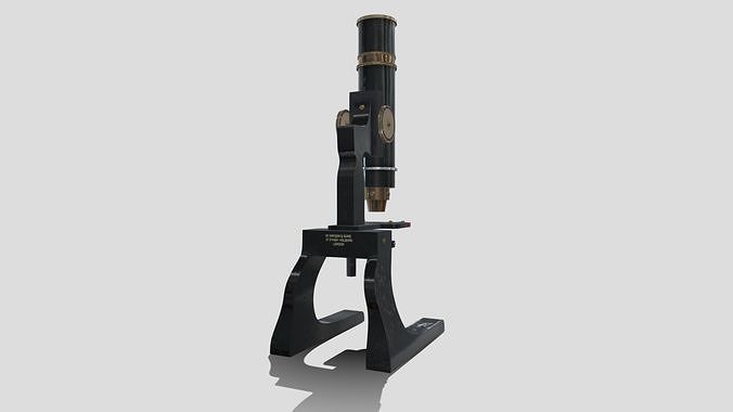 Antique Microscope Low-poly 3D model