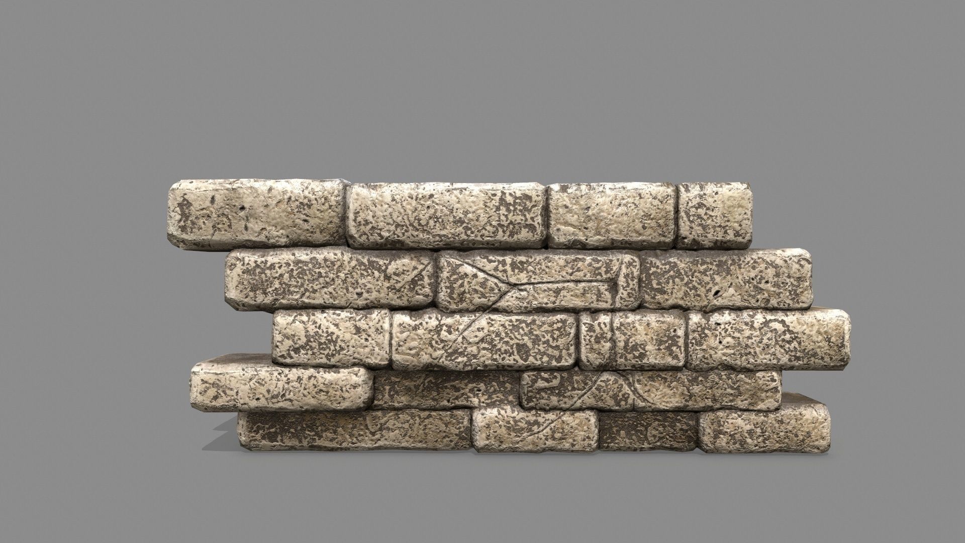 Stone Set arch Low-poly 3D model_5