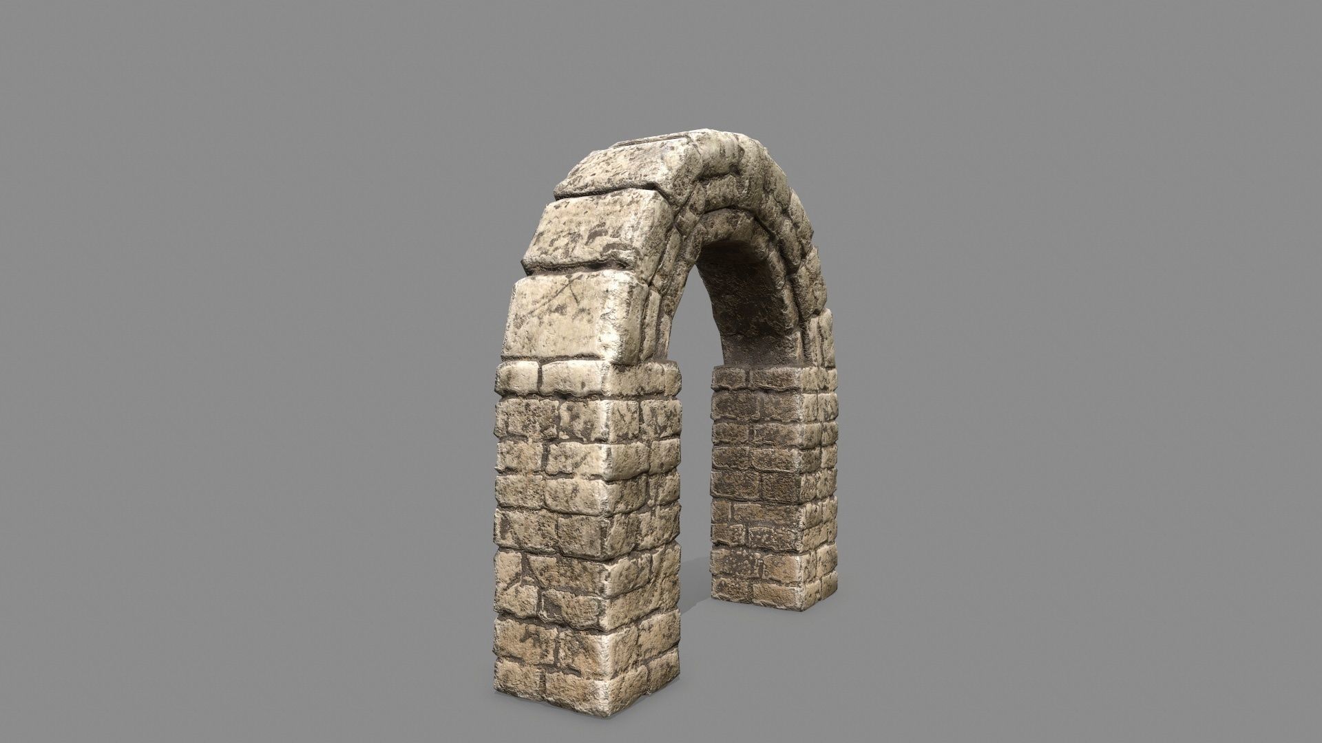 Stone Set arch Low-poly 3D model_4