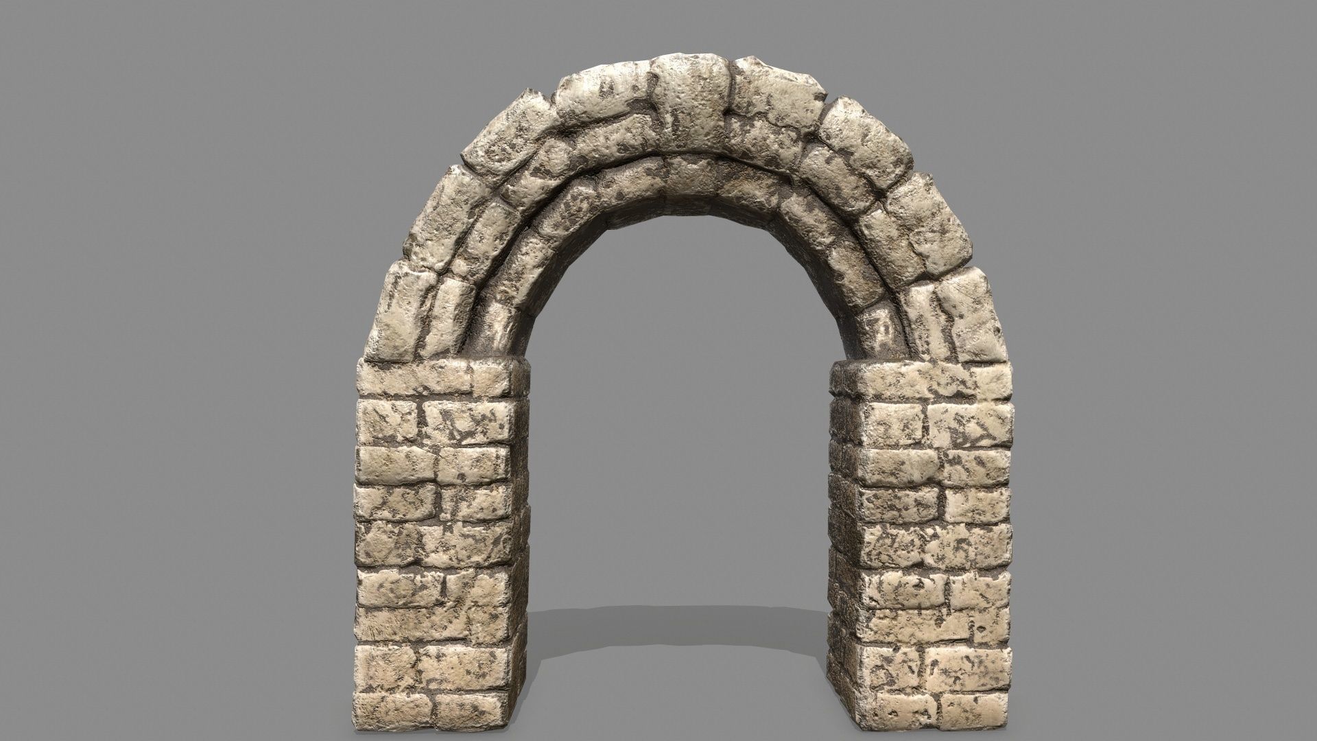 Stone Set arch Low-poly 3D model_3