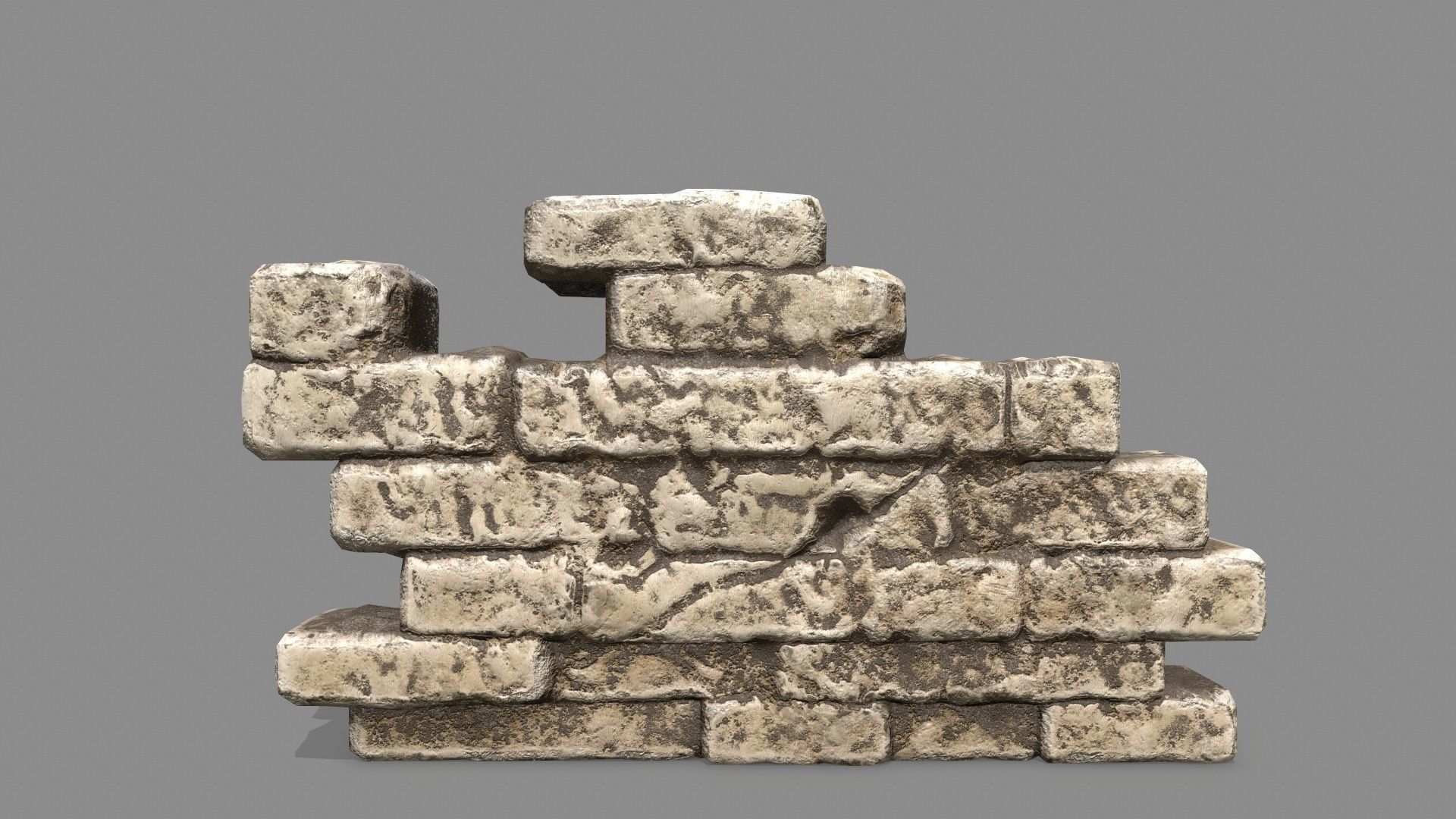 Stone Set arch Low-poly 3D model_9