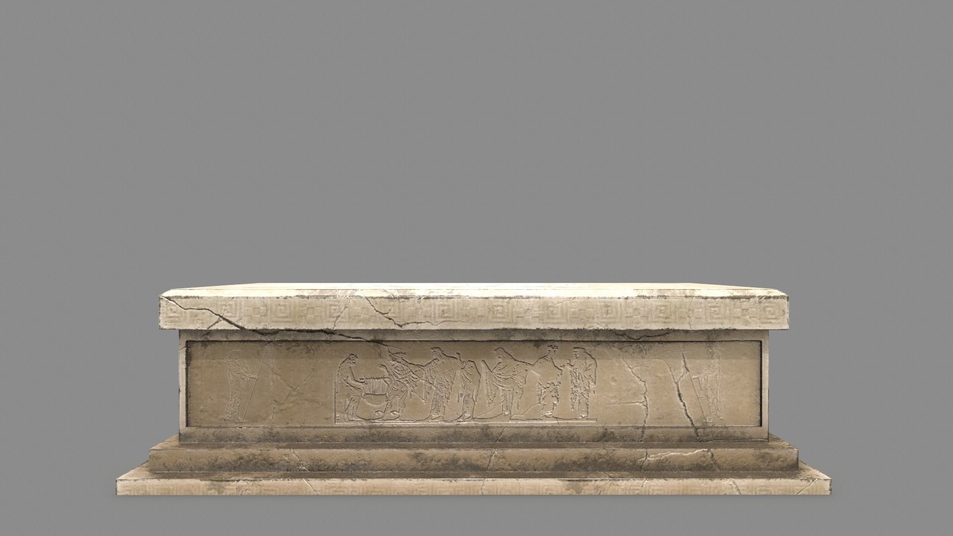 Stone Set arch Low-poly 3D model_10