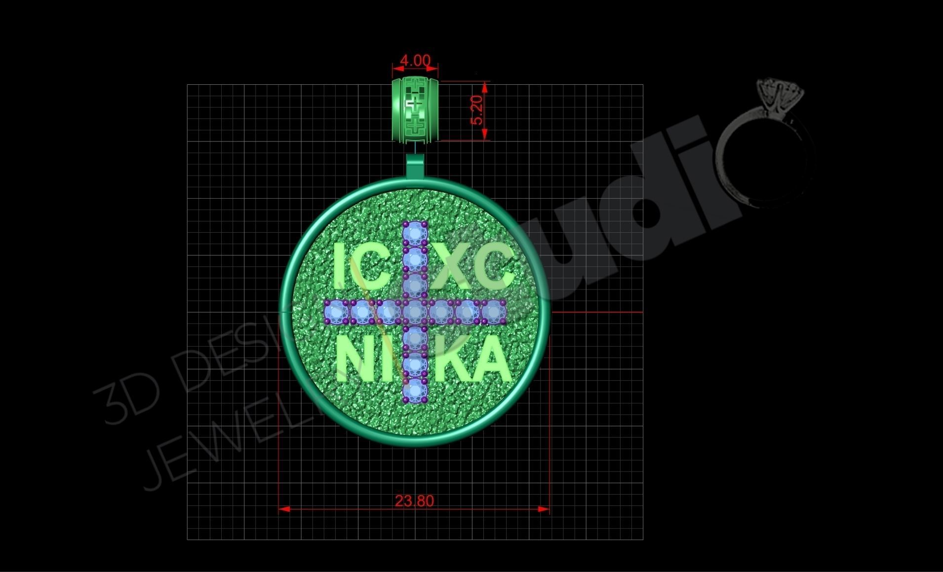 Pendant IC-XC-NI-KA christian saints 3d model 3D print model_3