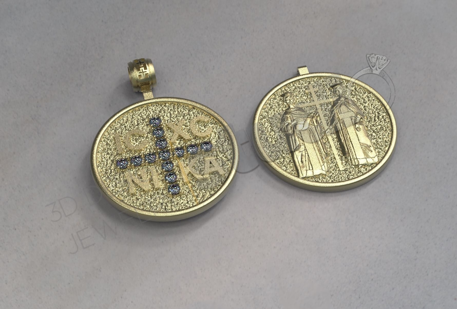 Pendant IC-XC-NI-KA christian saints 3d model 3D print model_2