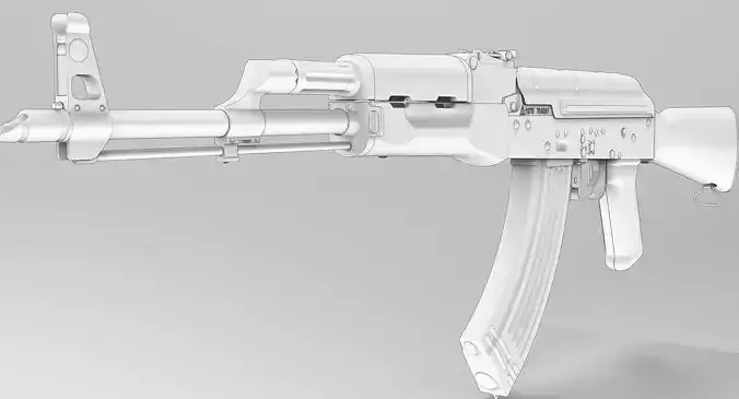 ak - 47 lowpoly and highpoly
