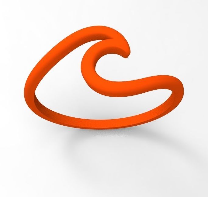 simple line ring 3D print model_5