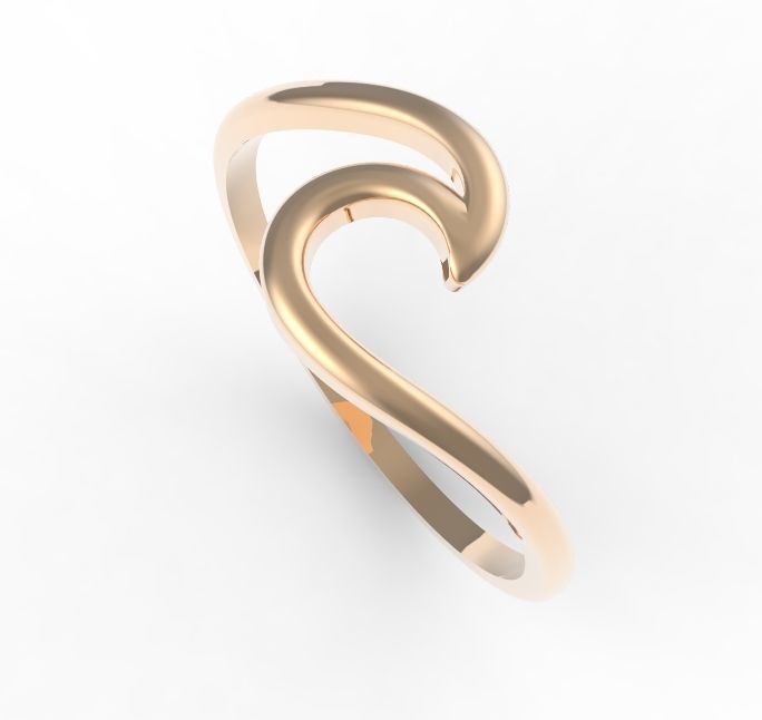 simple line ring 3D print model_1