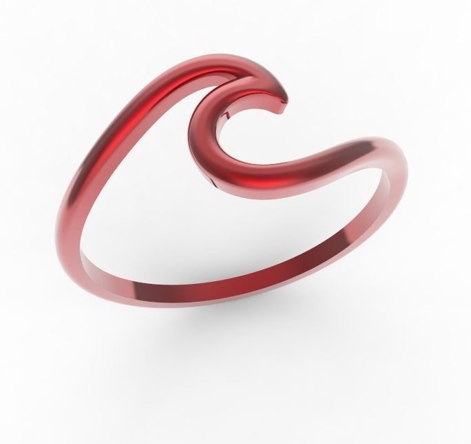 simple line ring 3D print model_3