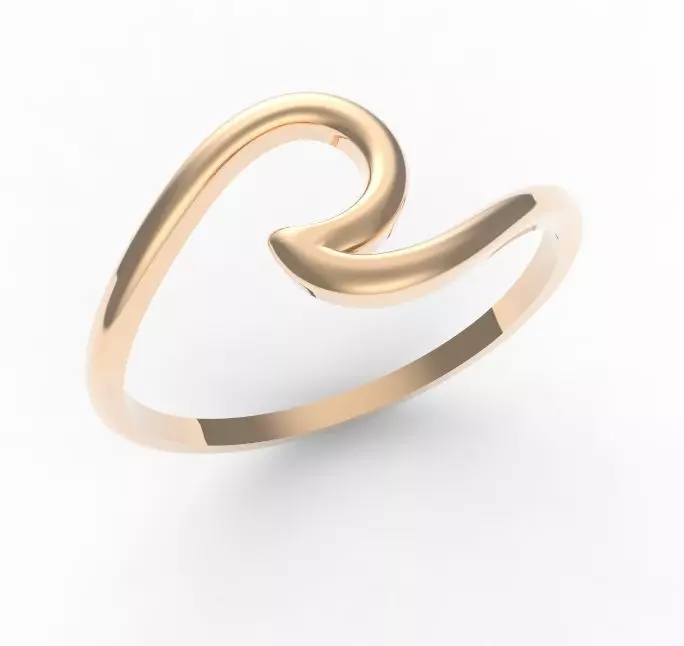simple line ring 3D print model_0