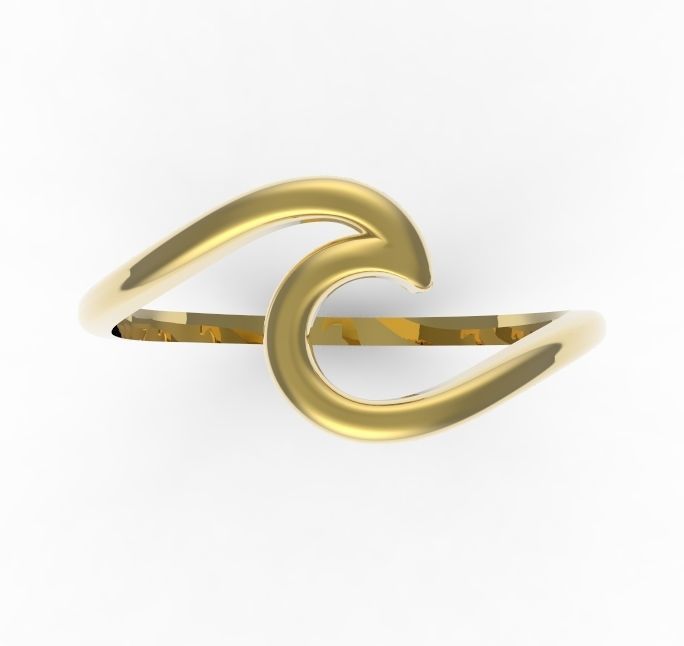 simple line ring 3D print model_2