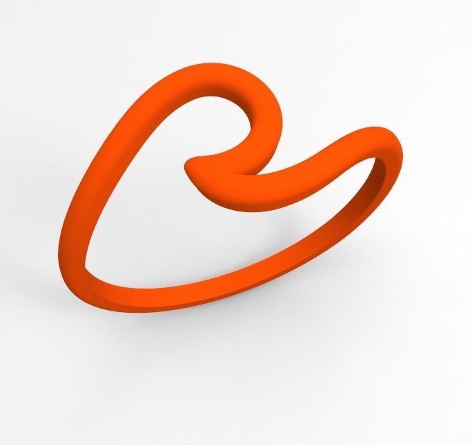 simple line ring 3D print model_6