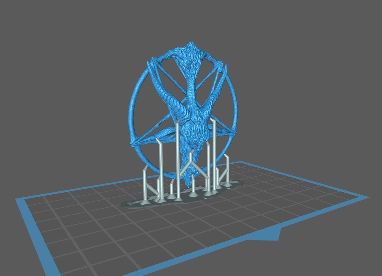 Medallion depicting the deity baphomet file STL OBJ  3D printers 3D print model_16