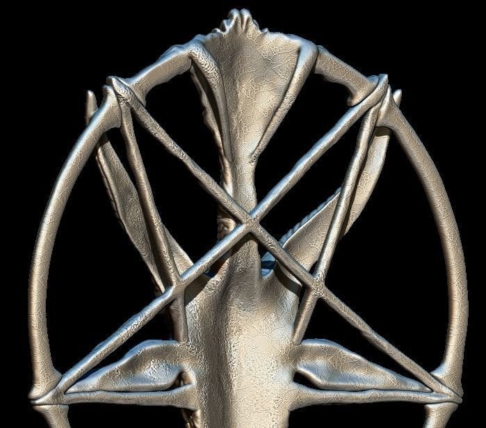Medallion depicting the deity baphomet file STL OBJ  3D printers 3D print model_10