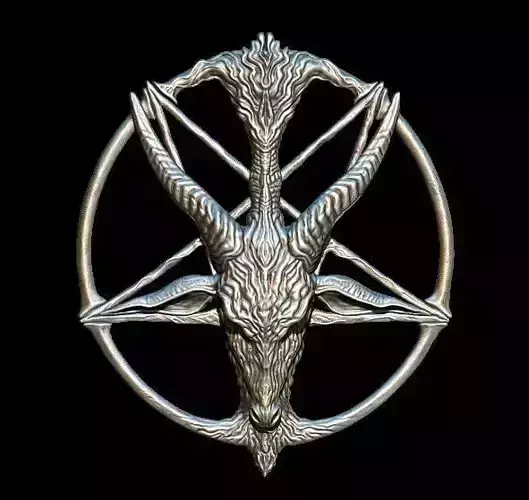 Medallion depicting the deity baphomet file STL OBJ  3D printers 3D print model