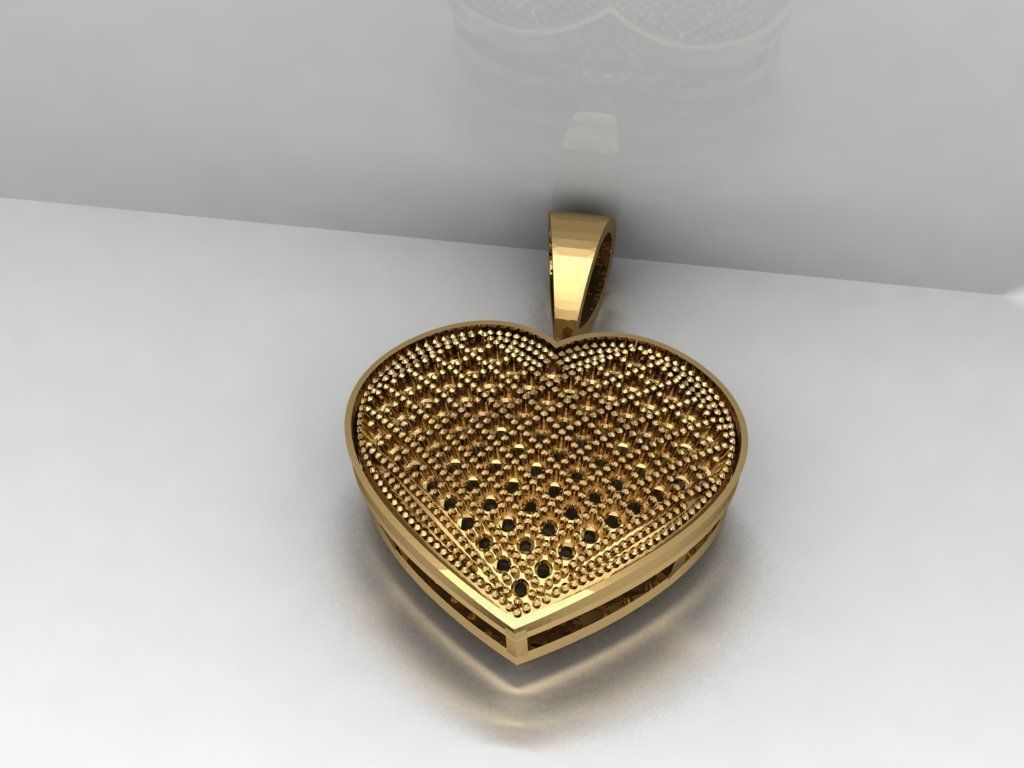 pendant 2 heart 3D print model_1