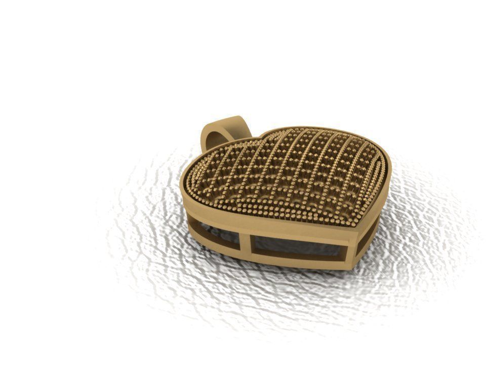 pendant 2 heart 3D print model_2
