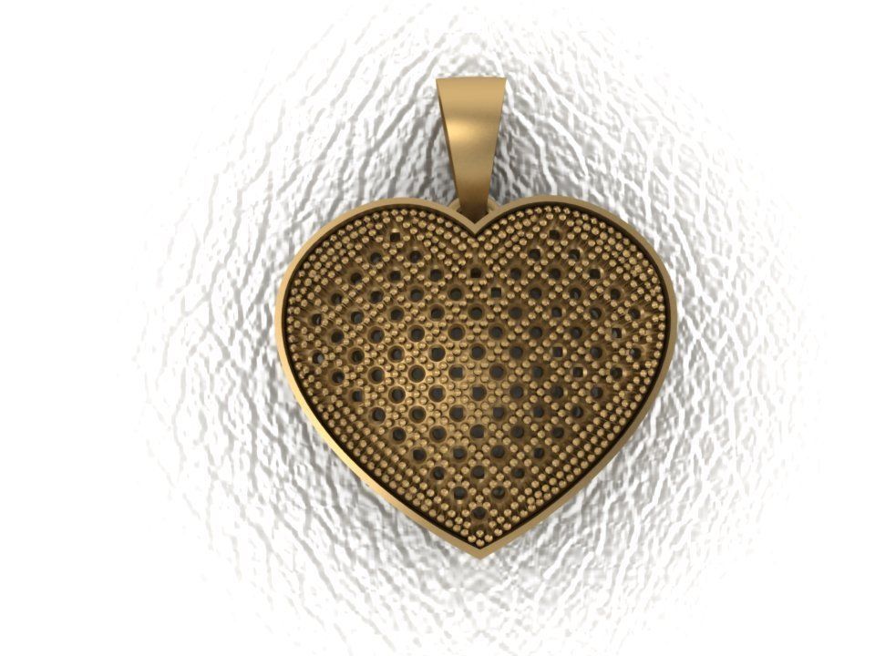 pendant 2 heart 3D print model_6