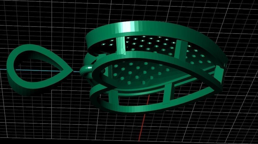 pendant 2 heart 3D print model_8