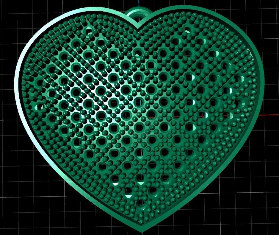 pendant 2 heart 3D print model_10
