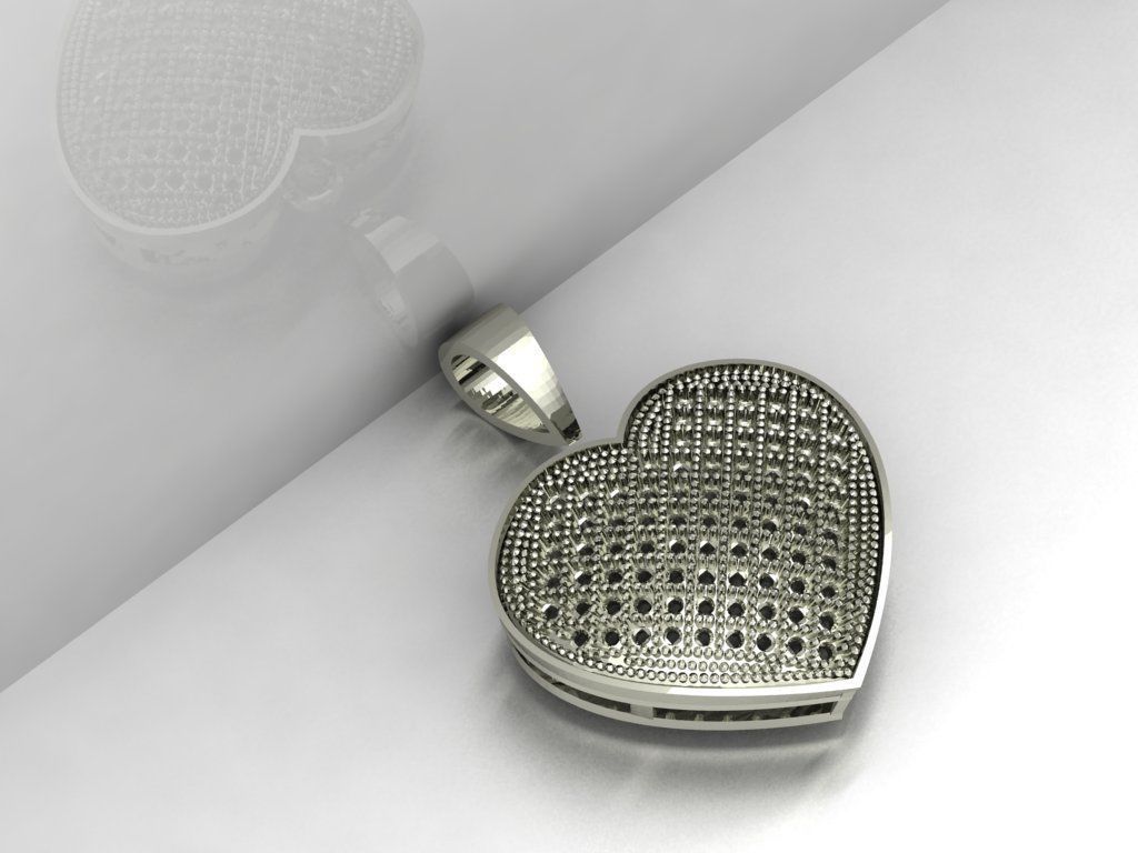 pendant 2 heart 3D print model_0