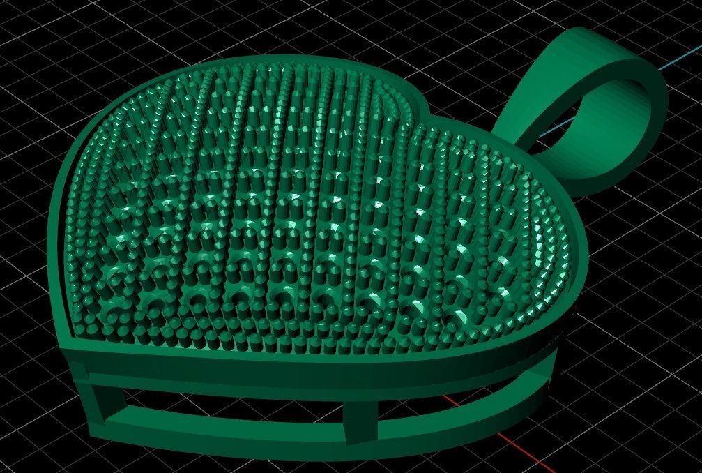 pendant 2 heart 3D print model_9