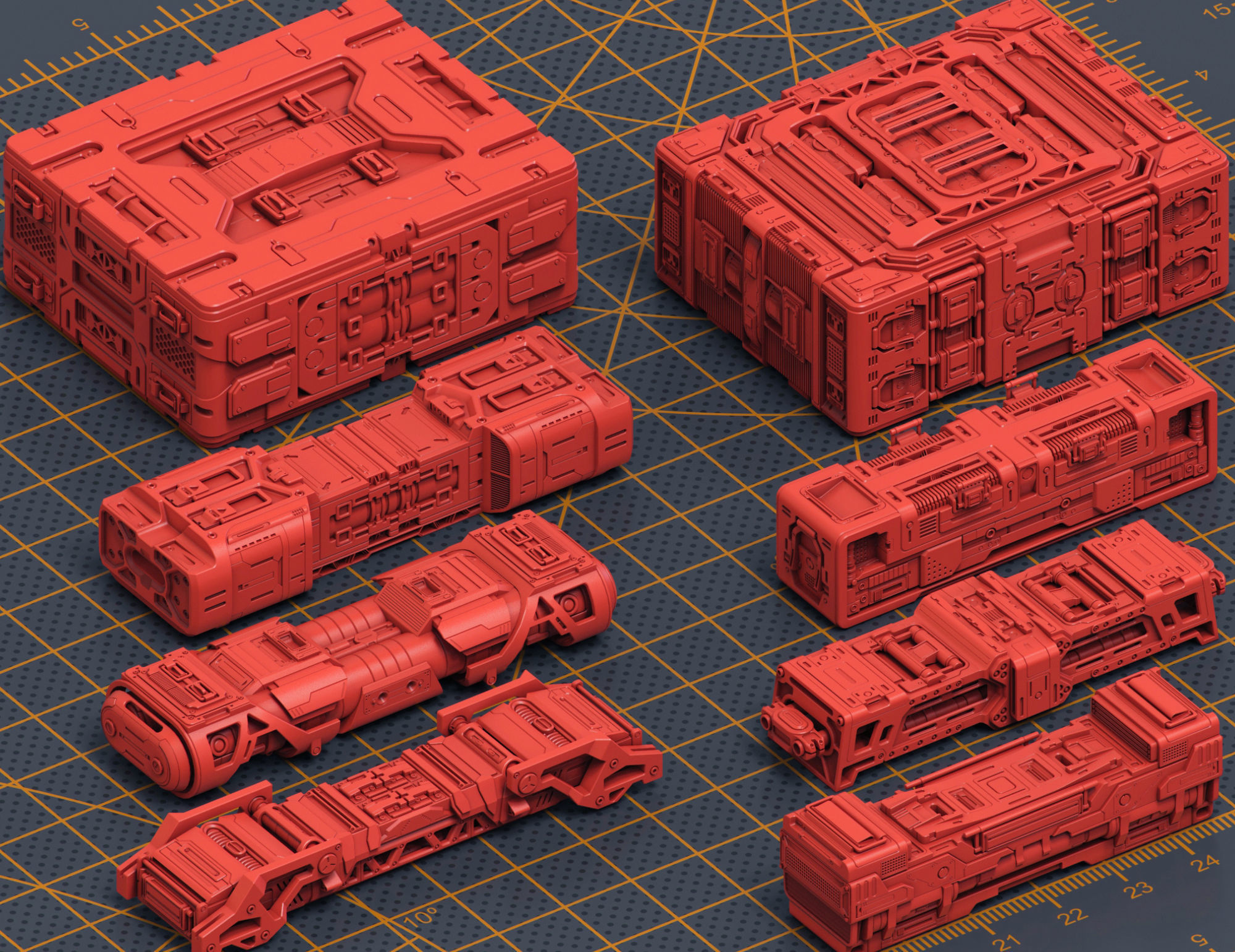 Mech Warrior Hard Surface Kitbash 5 of 20 3D model_1