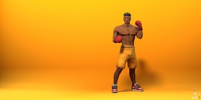 Stylized Boxer Low-poly 3D model