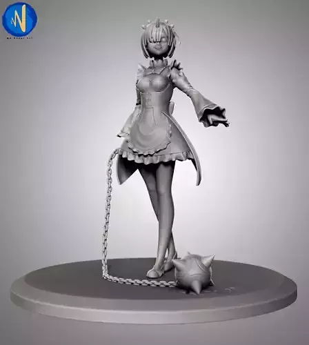 Rem with ball and chain for 3d print