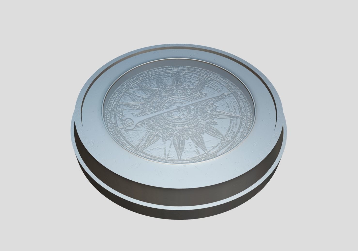 Antique Compass Low-poly 3D model_8