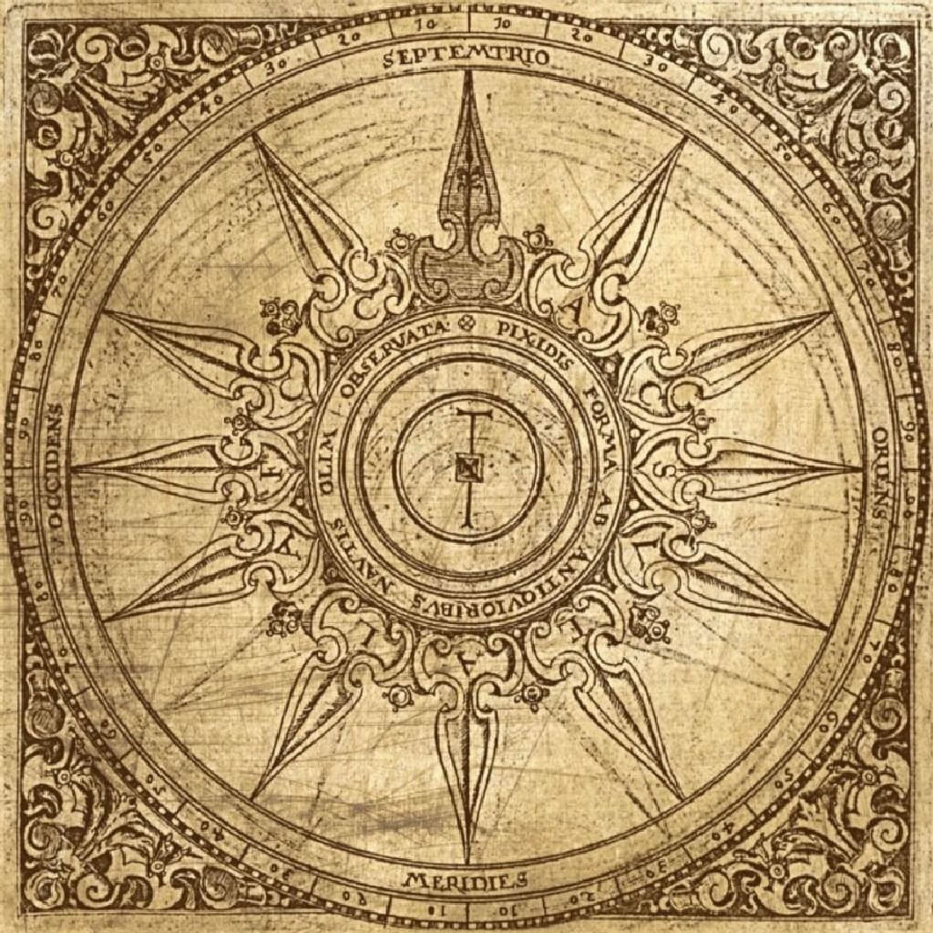 Antique Compass Low-poly 3D model_12