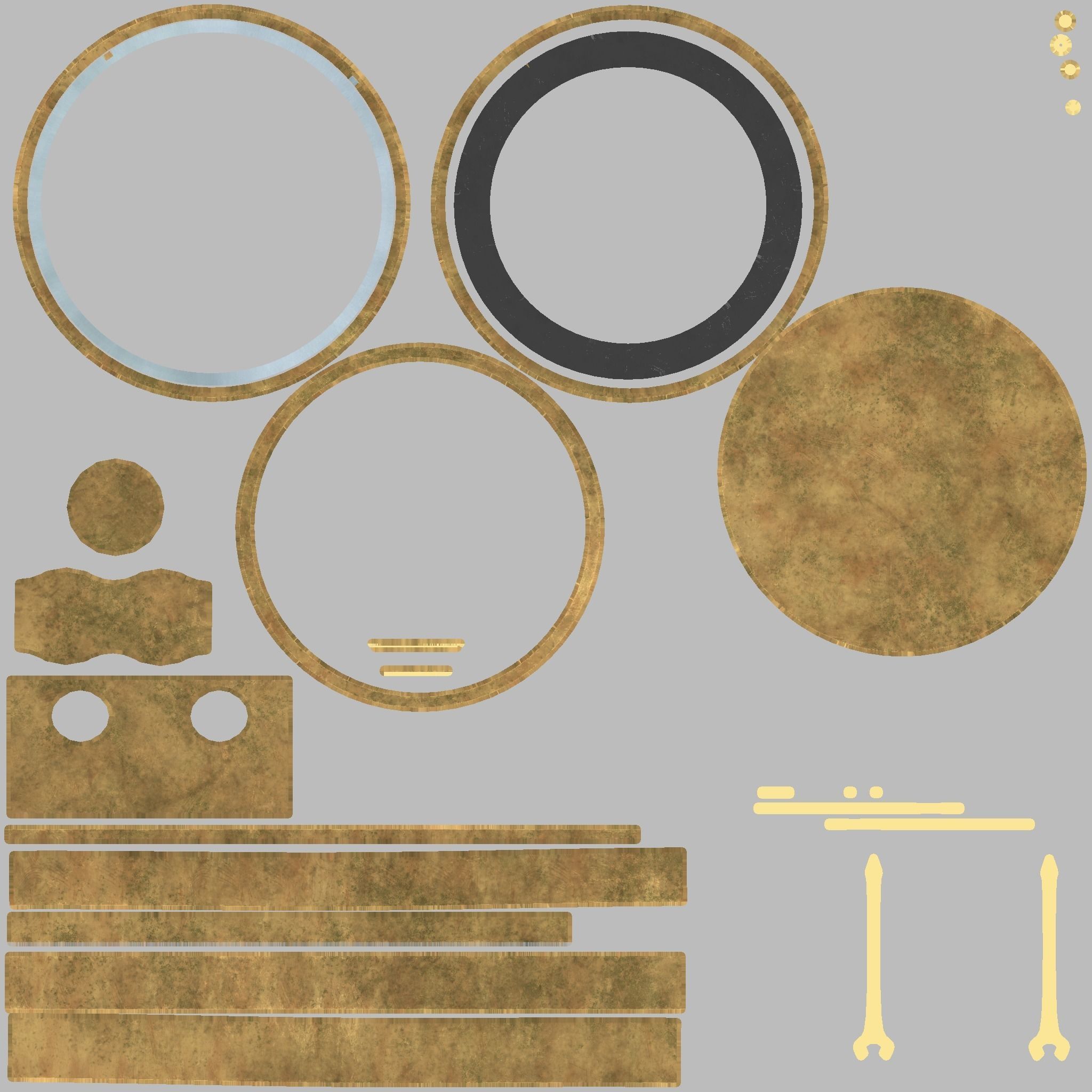 Antique Compass Low-poly 3D model_14