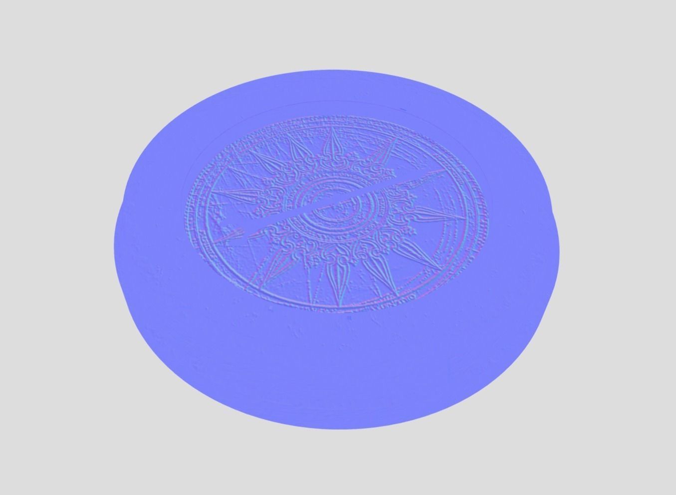 Antique Compass Low-poly 3D model_9