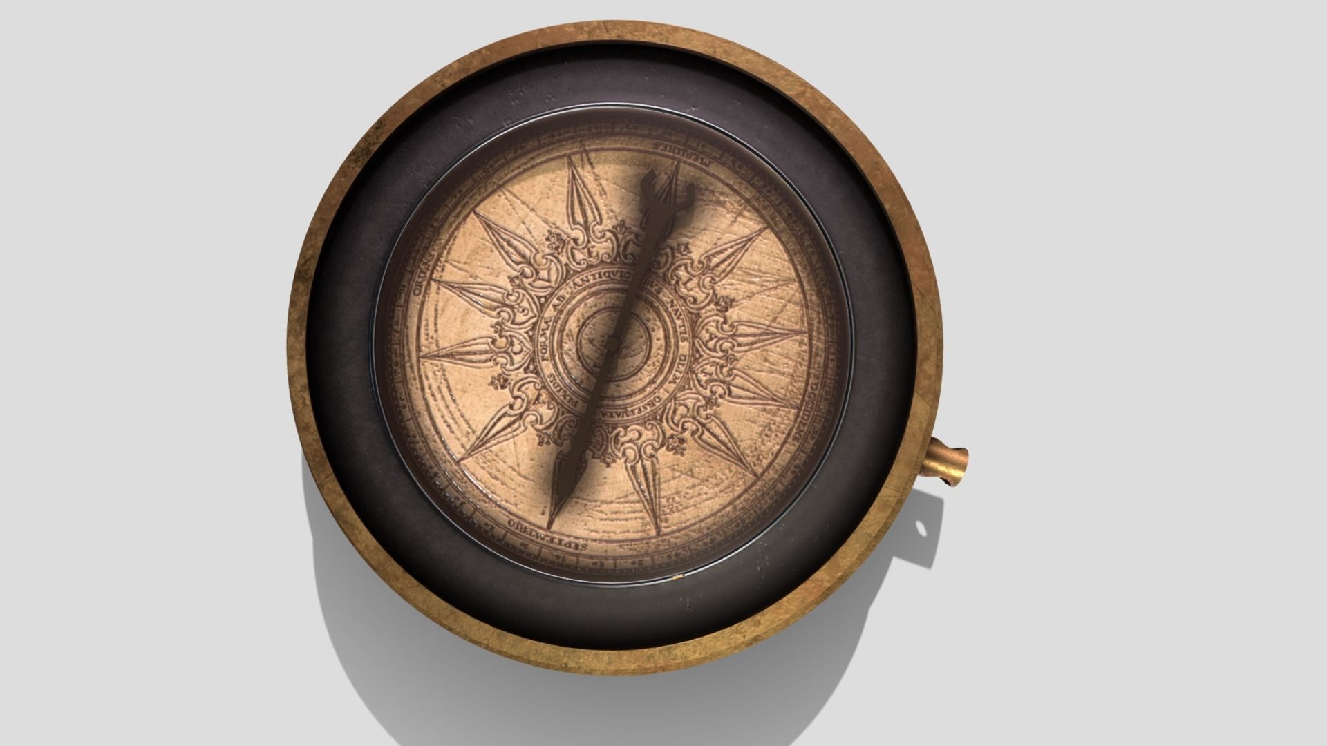 Antique Compass Low-poly 3D model_5