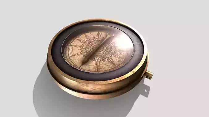 Antique Compass Low-poly 3D model