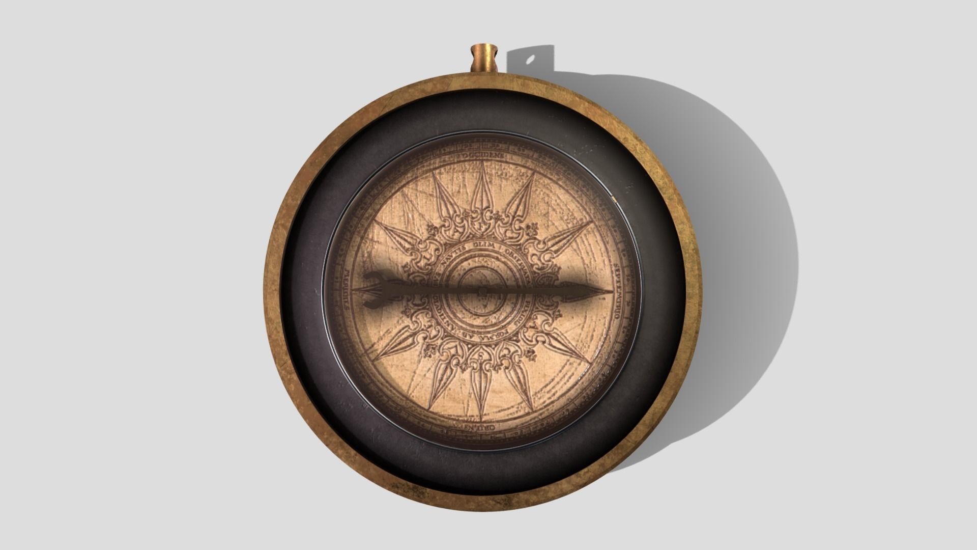 Antique Compass Low-poly 3D model_2