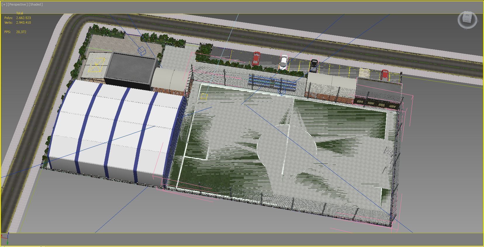 sports complex Low-poly 3D model_8