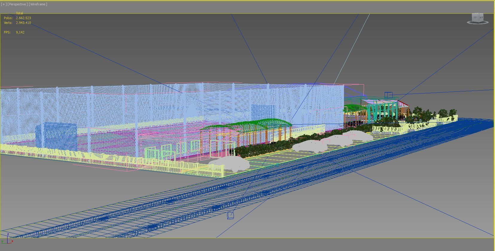 sports complex Low-poly 3D model_6