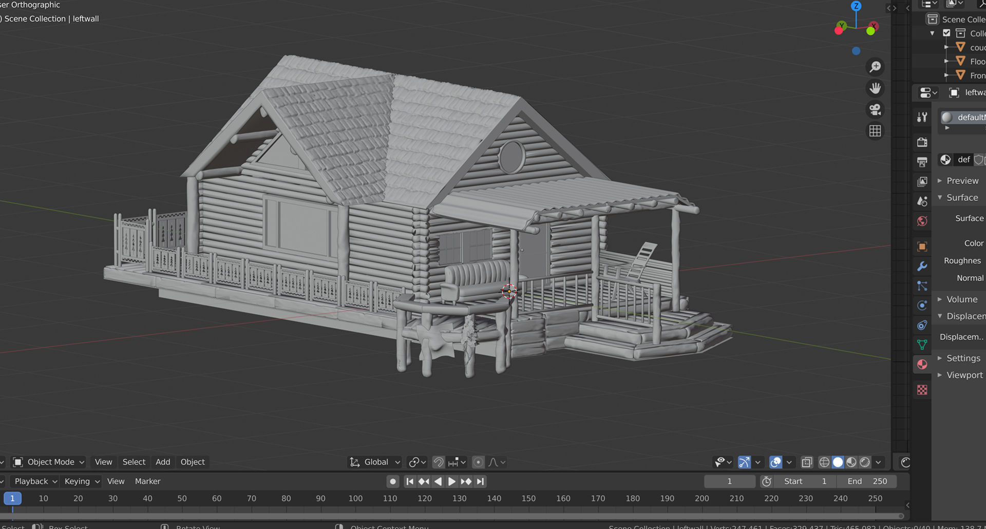 The lake house barn log cabin 3D model 3D model_10
