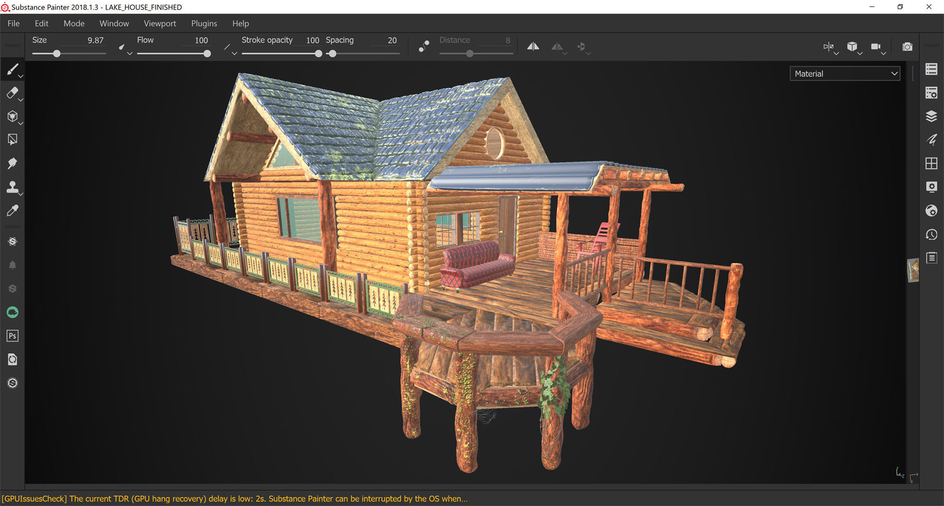 The lake house barn log cabin 3D model 3D model_2