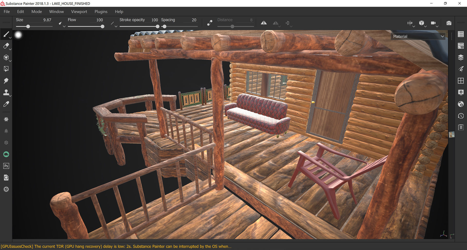 The lake house barn log cabin 3D model 3D model_3