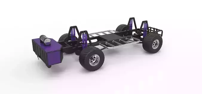 Pulling truck chassis 3D model