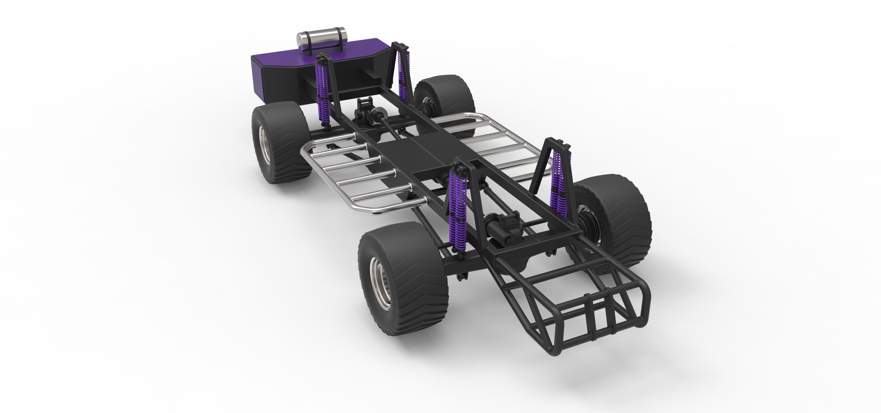 Pulling truck chassis 3D model CGTrader