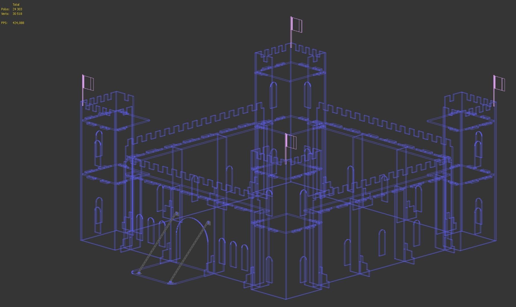 Toy medieval castle constructor made of plywood 3D model_8